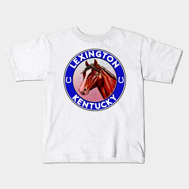 Lexington Kentucky Horse Racing The Bluegrass State Man O War Kids T-Shirt by TravelTime